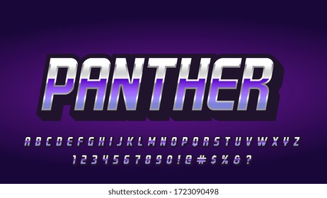 Purple Panther E-sport Gaming Alphabet Character Collection Set