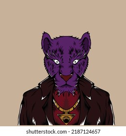 purple panther vector illustration specially made for clothing branding needs and so on