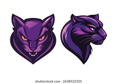 Purple Panther and Wolf Mascot Logo Designs Graphics for Esports Branding