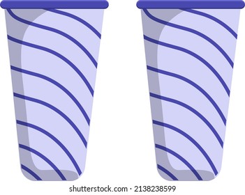 Purple paper cup, illustration, vector on a white background.