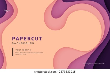 Purple papercut background, multi color and layers shape template design