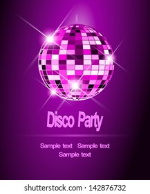 Purple Party background, disco ball