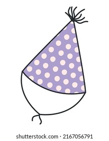 purple party hat over white