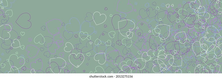 Purple Party Mint Pastel Neon Art Illustration. Multicolor Green Vivid Colorful Confetti Simple Romantic Pic. Love Bordo Bright Blue Pink Print. Violet White Olive Hearts Modern Art Pattern.