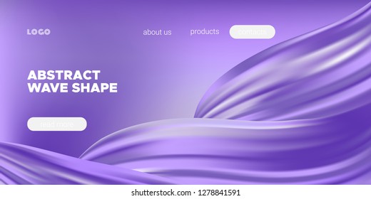 Purple Pastel Background, 3d Fluid Shape in Movement. Gradient Liquid, Ink or Brush Strokes. Violet Flow Poster, Wave Banner Template in Pastel Color Design. Dynamic Ink Strokes for Wallpaper.