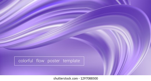 Purple Pastel Background, 3d Fluid Shape in Movement. Gradient Liquid, Ink or Brush Strokes. Violet Flow Poster, Wave Banner Template in Pastel Color Design. Dynamic Ink Strokes for Wallpaper.