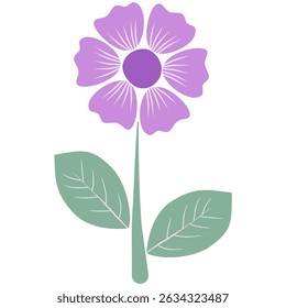 purple pastel flowers elements for decoration on transparent background