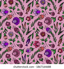 PURPLE PATTERN WITH BRIGHT COLORS IN THE VECTOR