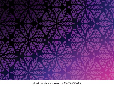 Purple pattern flower net geometric background. vector illustration.
