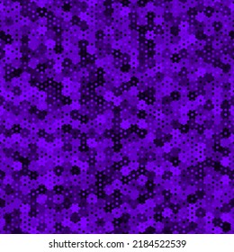 Violett-Muster von Hexagons und Quadraten. Farben für violette und schwarze Farbverläufe. Nahtlose Textur aus geometrischen Elementen. Abstrakter Vektorhintergrund für Banner-Hintergrund, Stoff, Inneneinrichtung, Umhüllung