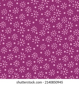 Purple pattern simple flower buds.Nature doodle hand drawn flat cartoon background nursery vector digital paper textile fabric wallpaper