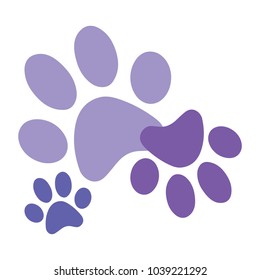 Purple paws print vector