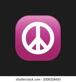 Purple peace sign vector emoji. The isolated vector gradient purple circular peace symbol simple emoji icon, representation of peaceful.  