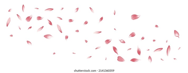 Purple Peach Petal Vector White Background. White Air Rose Petal Pattern. Lotus Petal Wedding Poster. Summer Flower Petal Backdrop.