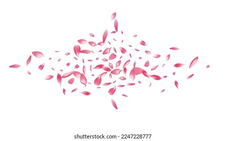 Purple Peach Petal Vector White Background. Pastel Japan Lotus Petal Texture. Cherry Petal Dream Illustration. Japanese Apple Petal Pattern.