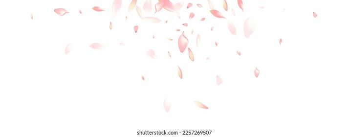 Purple Peach Petal Vector White Background. Pink Wallpaper Sakura Petal Cover. Cherry Petal Japan Poster. Romance Apple Petal Template.
