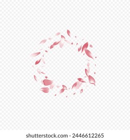 Purple Peach Vector Transparent Background. Cherry Down Template. Floral Blur Card. Blooming Spring Pattern. White Rosa Flying Backdrop.