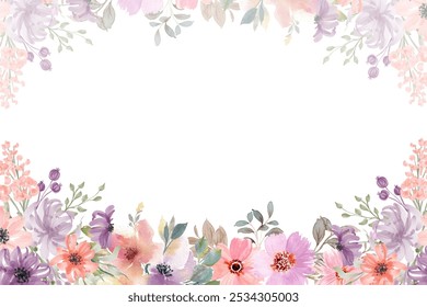 pêssego roxo aquarela floral quadro fundo. cor rosa pastel roxo fundo quadro