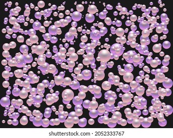 Purple pearls background. 3D vector illustration.