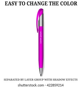 Purple Pen isolated on white