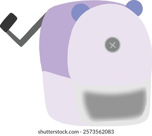 purple pencil sharpener on transparent background