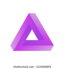 Purple Penrose triangle 3D icon
