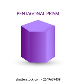 Violett-Prisma mit Farbverläufen und Schatten für Spiel, Ikone, Paket-Design, Logo, Mobile, i, Web, Bildung. 3D-Prisma auf weißem Hintergrund. Geometrische Zahlen für Ihr Design.