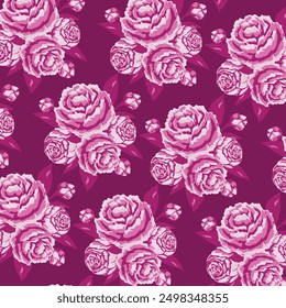 Violett pony florale Muster. floraler Hintergrund