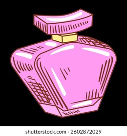Purple perfume bottle vector illustration