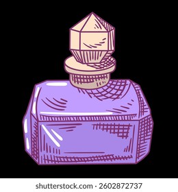 Purple perfume bottle vector illustration