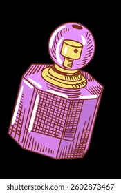 Purple perfume bottle vector illustration