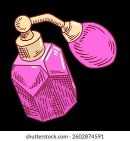 Purple perfume bottle vector illustration
