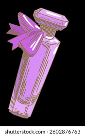 Purple perfume bottle vector illustration