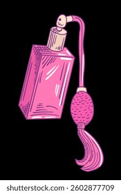 Purple perfume bottle vector illustration