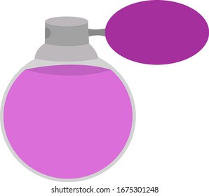Purple perfume, illustration, vector on white background.
