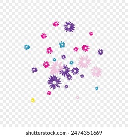 Arrière-Plan Pétale Violet Image vectorielle  transparente. Fleur  Texture Abstrait. Romantique chamomille rose. Bloom Textile. Imiter Une Plante Colorée.