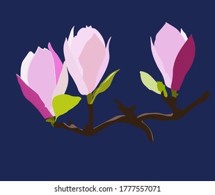 Purple petals on a long branch. To create postcards, holiday decorations, flower shop sites and
other