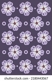 Purple phlox flowers flat vector wallpaper. Cute purple phlox flowers cartoon vector wallpaper for graphic design, illustration, and decorative element