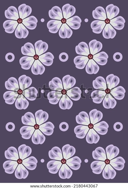 Purple phlox flowers flat vector\
wallpaper. Cute purple phlox flowers cartoon vector wallpaper for\
graphic design, illustration, and decorative\
element