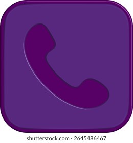 Purple Phone Icon - Call and Communication Symbol