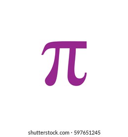 Purple Pi vector icon. 