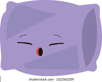 Purple pillow, illustration, vector on white background.