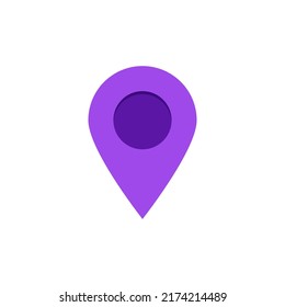 purple pin point. location symbol isolated on white background