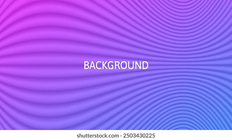 Purple and pink abstract background with 3d texture, wavy lines and gradient transition, dynamic shape. Phychedelic pattern