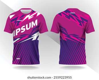 purple pink abstract background pattern for sport jersey design and mockup front and back view