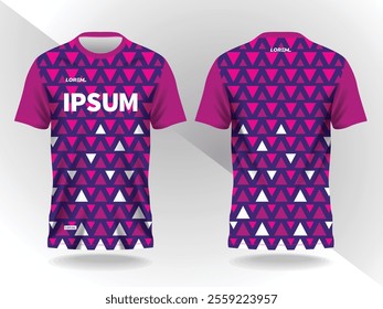 purple pink abstract background pattern for sport jersey design and mockup front and back view