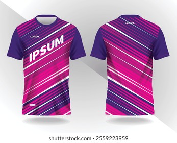 purple pink abstract background pattern for sport jersey design and mockup front and back view