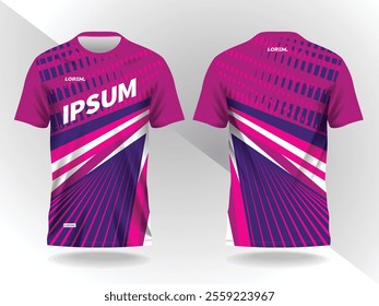 purple pink abstract background pattern for sport jersey design and mockup front and back view