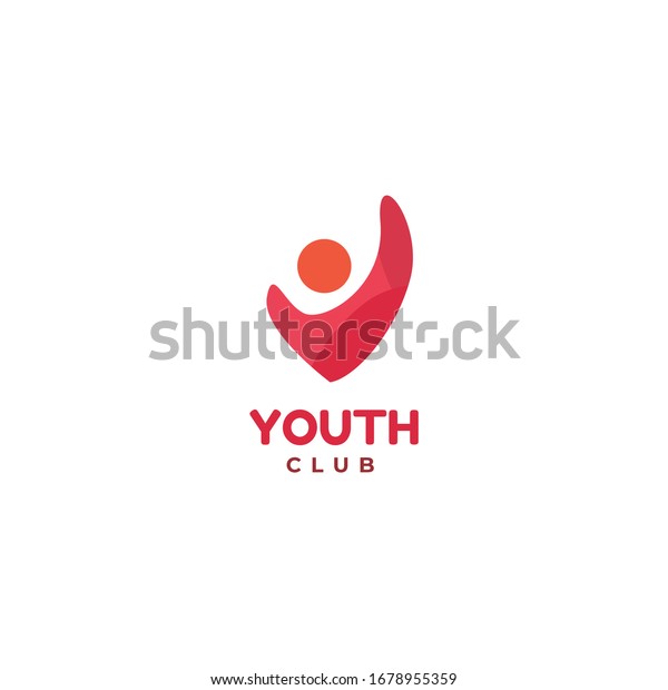 Purple pink abstract people.\
Young person Community Collaboration. simple isolated Youth Logo\
Design