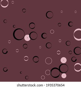 Purple Pink Black Pastel Minimal Ornamental Fabrics. Light Oval Dark Vector Design Pic. Donut Bagel Curves Calm Modern Style Background. Bordo Classical Round Retro Elegant Circles Art Illustration.